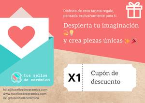  - [Tarjeta regalo] Cupón para canjear en cualquier producto de nuestra tienda online - Tus sellos de cerámica _ Sellos personalizados para cerámica - Sellos para cerámica - 2
